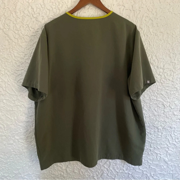Men’s Figs Leon Three-Pocket Scrub Top Healthcare Nursing Size 3XL Green - Picture 6 of 8